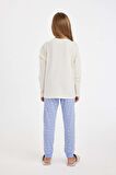 DeFacto Kız Çocuk Baskılı Uzun Kollu Pijama Takımı D2540A824AUER103