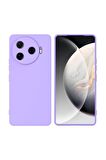 Tecno Camon 30 Pro CL8 Uyumlu Silikon Kılıf - Kamera Korumalı Esnek Pastel Renk Kapak - Lila