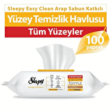 Sleepy Easy Clean Arap Sabunu Katkılı Yüzey Temizlik Havlusu&Mendili 3x100 (300 Yaprak) 