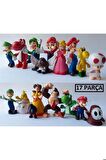 Süper Mario Oyuncak Figürleri Full Set 17 Parça Luigi Ve Mario