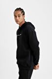 DeFactoFit NBA Houston Rockets Comfort Fit Kapüşonlu Sırt Baskılı Kalın Sweatshirt C9276AX24AUBK81