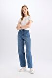 DeFacto Carrot Fit Yüksek Bel Bilek Boy Jean Yıkamalı Pantolon D8355AX24AUNM28