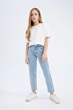 Kız Çocuk Mom Fit Standart Paça Jean Pantolon