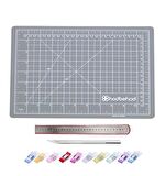 A3 Gri Renk Çift Taraflı Hobi Kesim Matı Tablası Set 45CMX30CM