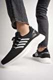 Muggo Montag Garantili Günlük Ortopedik Kaymaz Taban Bağcıklı Çizgili Erkek Sneaker Spor Ayakkabı
