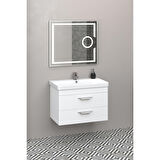 MARİA 80 CM BANYO DOLABI LED MERCEK AYNALI BEYAZ - BOY DOLAP HARİÇ