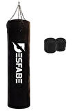 Desfabe Boxing Star 120x32 Cm Zincirli Boks Kum Torbası Siyah+El Sargı Bandajı