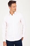 Slim Fit Açık Somon Desenli Gömlek | XS