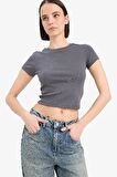 DeFacto Coool Fitted Basic Düz Ribana Kısa Kollu Tişört E0288AX25SMAR58