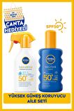 Nivea Sun Çocuklar Için Güneş Spreyi 270ml Ve Yüksek Güneş Koruyucu Vücut Spreyi 200ml, Spf50,çanta Hediye