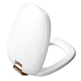 VitrA Plural 126-003-029 Klozet Kapağı, Yavaş Kapanır, Kolay Çıkabilir, Bakır - Beyaz