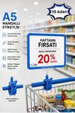 10 Adet - A5 Mandallı Etiketlik | Fiyatlık Sepet Raf Askılık Fiyat Etiketi Çerçeveli Market Mağaza Mavi