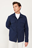 Oversize Fit Bol Kesim Klasik Yaka Pamuklu Desenli Gömlek Ceket