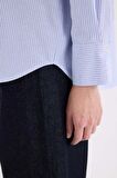 Oversize Geniş Kalıp Çizgili Oxford Uzun Kollu Gömlek