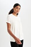 DeFactoFit Standart Fit Bisiklet Yaka Sporcu Basic Düz Kısa Kollu Tişört D1904AX24AUER105