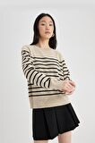 DeFacto Regular Fit Bisiklet Yaka Basic Kazak Z1317AZ24WNBG702