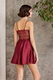 Pierre Cardin 6 Lı Saten Gecelik Çeyiz Takım Bordo