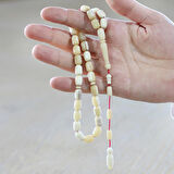 Sistemli Kapsül Kesim Naturel Renk Deve Kemiği Tesbih