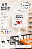 5 Adet - A6 Fiyatlık Mandallı Etiketlik | Sepet Raf Askılık Fiyat Etiketi Çerçeveli Market Mağaza Beyaz