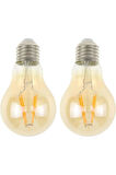 2 Adet Rustik 4w A60 Led Filament Ampul Bal Cam E27 Sarı Işık Dekoratif Vintage Aydınlatma