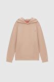 Relaxed Fit Bej Pamuklu Logo Baskılı Sweatshirt 8HCE2ORT01001