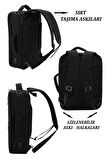 Case Club Unisex Laptop Sırt El Ve Omuz Çantası 15,6'' inç Usb Aparatlı Omuz Askılı Su Geçirmez Kumaş