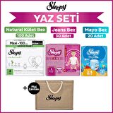Sleepy 4 Numara Maxi Natural Gross 100+Mayo Bez 20+Pink Jeans Külot Bez 30+Plaj Çantası