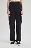 DeFacto Coool Straight Fit Kargo Gabardin Pantolon B7611AX24SPBK27