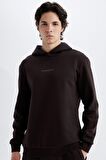 DeFacto Regular Fit Kapüşonlu Baskılı Sweatshirt C6131AX24AUBN337