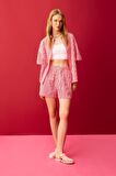 DeFacto Coool Oversize Çizgili Poplin Kısa Kollu Gömlek D3835AX24HSRD93