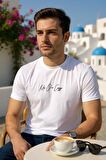 Erkek  Slim Fit Enjeksiyon Baskılı Pamuklu T-Shirt