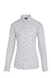 Beyaz Slim Fit Çiçek Desenli Gömlek | S