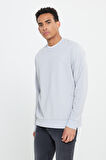 Standart Fit Normal Kesim 2 İplik Recycle Pamuklu Bisiklet Yaka Sweatshirt