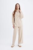 DeFacto Relax Fit Beli Lastikli Selanik Kumaş Basic Düz Triko Pantolon B4311AX24WNBG718