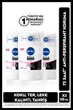 Nivea Kadın Stick Deodorant Black&White Invisible Clear 50ml, 72 Saat Anti-perspirant Ter Koruma, X3 Adet