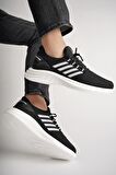 Muggo Montag Garantili Günlük Ortopedik Kaymaz Taban Bağcıklı Çizgili Erkek Sneaker Spor Ayakkabı