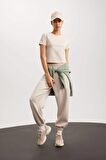 DeFactoFit Crop Bisiklet Yaka Sporcu Basic Düz Kısa Kollu Tişört A2430AX24SPBG700