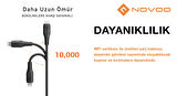 Novoo Type-C iPhone Lightning Hızlı Şarj Kablosu Beyaz 1.8 Metre