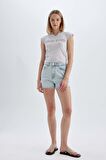 DeFacto Mom Fit Yüksek Bel Dar Paça Jean Şort C0681AX24SMNM39
