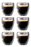 Çift Cidarlı Buzlu Kahve,Latte,Çay Bardağı Seti -250 ML Cam Kupa Seti 6 Adet 2220