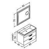 MARİA 80 CM BANYO DOLABI LED MERCEK AYNALI BEYAZ - BOY DOLAP HARİÇ