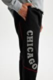 DeFactoFit NBA Chicago Bulls Jogger Eşofman Altı Standart Fit Cepli Düz Paça C9274AX24AUBK81