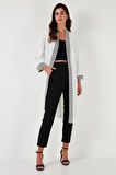 Lela Modest Belden Bağlamalı Relaxed Fit Nakışlı Uzun Kimono Bayan KİMONO 66958652S4
