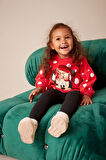 Next Baby Pamuklu Kırmızı Chrismast Temalı Sweatshirt Tayt Alt Üst Takım