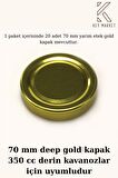  Twıst-Of20 Adet 70 mm Yarım Etek Gold Cam Kavanoz Kapağı (20li)