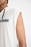DeFactoFit Slim Fit Dar Kesim Baskılı Kapüşonlu Sporcu Atlet A1819AX24HSER105