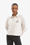 DeFactoFit NBA Los Angeles Lakers Polo Yaka Pike Sweatshirt D6152AX25SPBG745