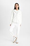 DeFacto Relax Fit Kapüşonlu Cepli Basic Düz Fermuarlı Sweatshirt C1809AX24WNER105
