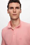 Ds Damat Regular Fit Pembe Pike Dokulu %100 Pamuk Kıvrılmaz Polo Yaka Nakışlı T-Shirt 4HC14ORT51000