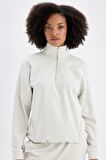 DeFactoFit Loose Fit Dik Yaka Fermuarlı Sporcu Sweatshirt C9406AX24AUGR493